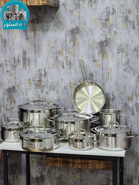 سرویس قابلمه 14 پارچه استیل کرکماز A1089