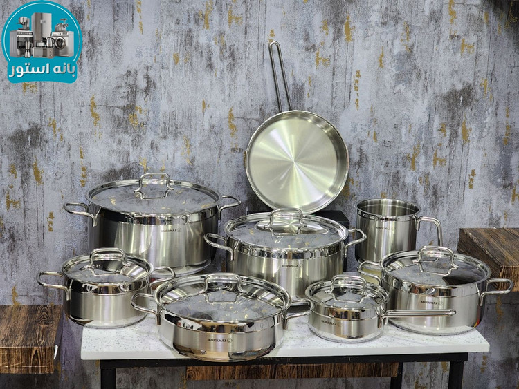 سرویس قابلمه 14 پارچه استیل کرکماز A1089