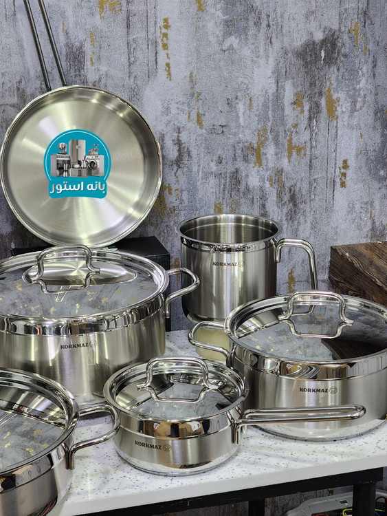 سرویس قابلمه 14 پارچه استیل کرکماز A1089